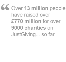 Over 13 million people have raised over &pound;700 million for charity